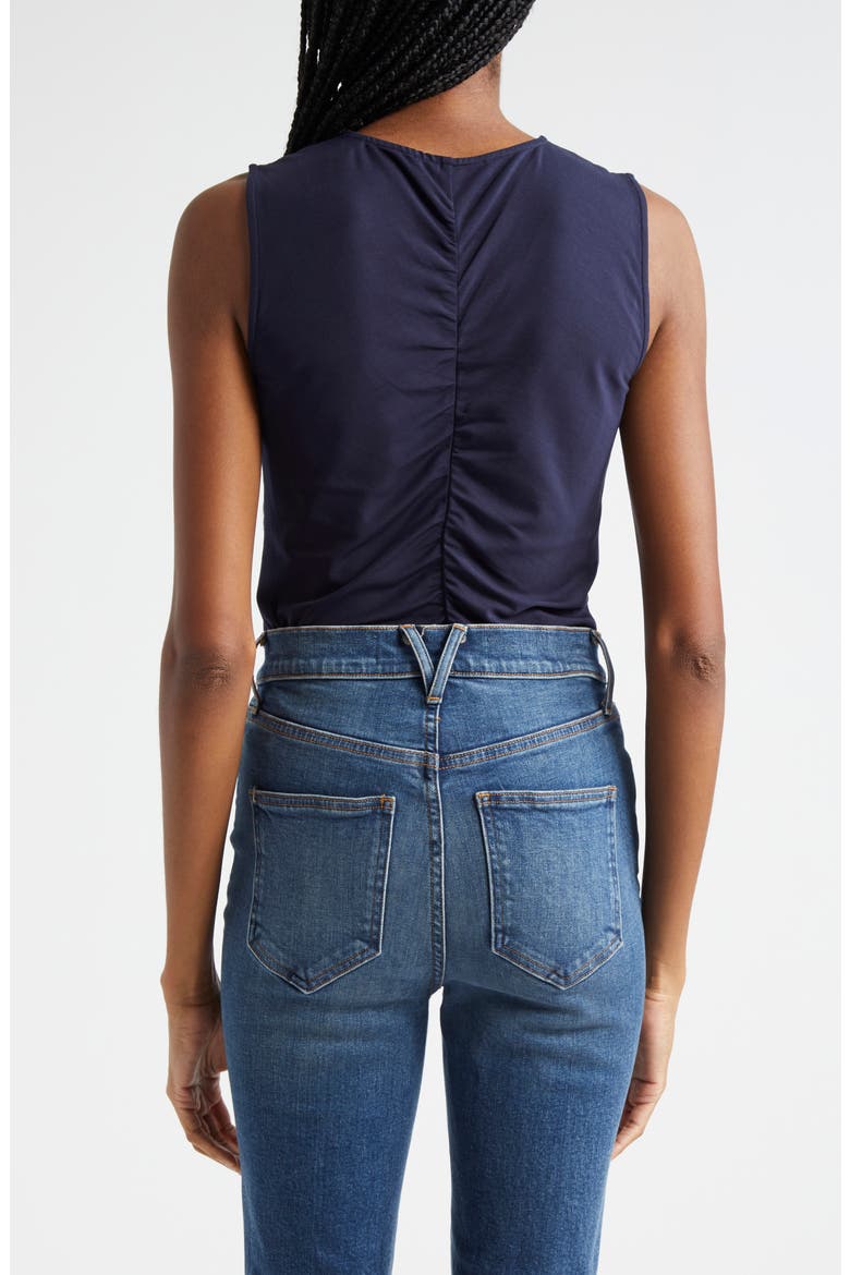 Neeta Center Ruched Sleeveless Knit Top, Alternate, color, NAVY