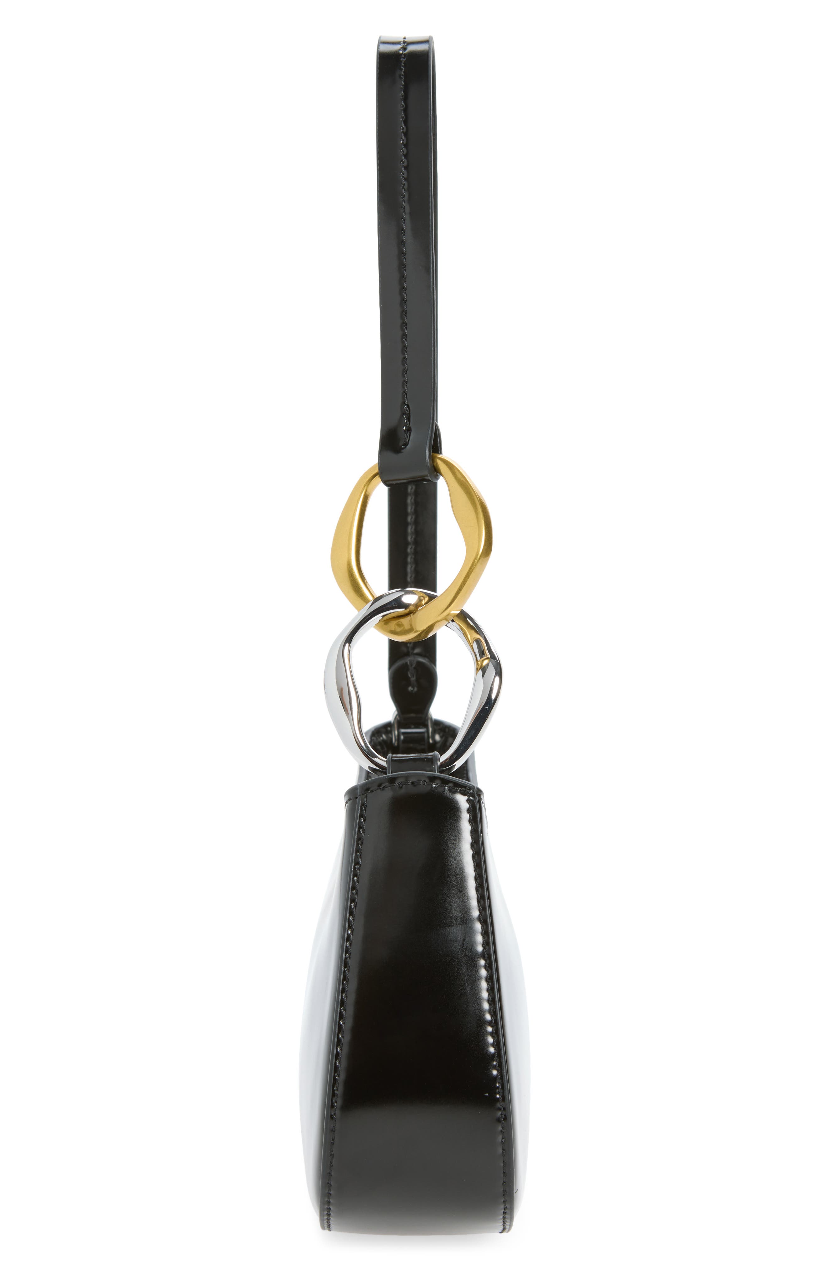 Ollie Leather Shoulder Bag, Alternate, color, BLACK