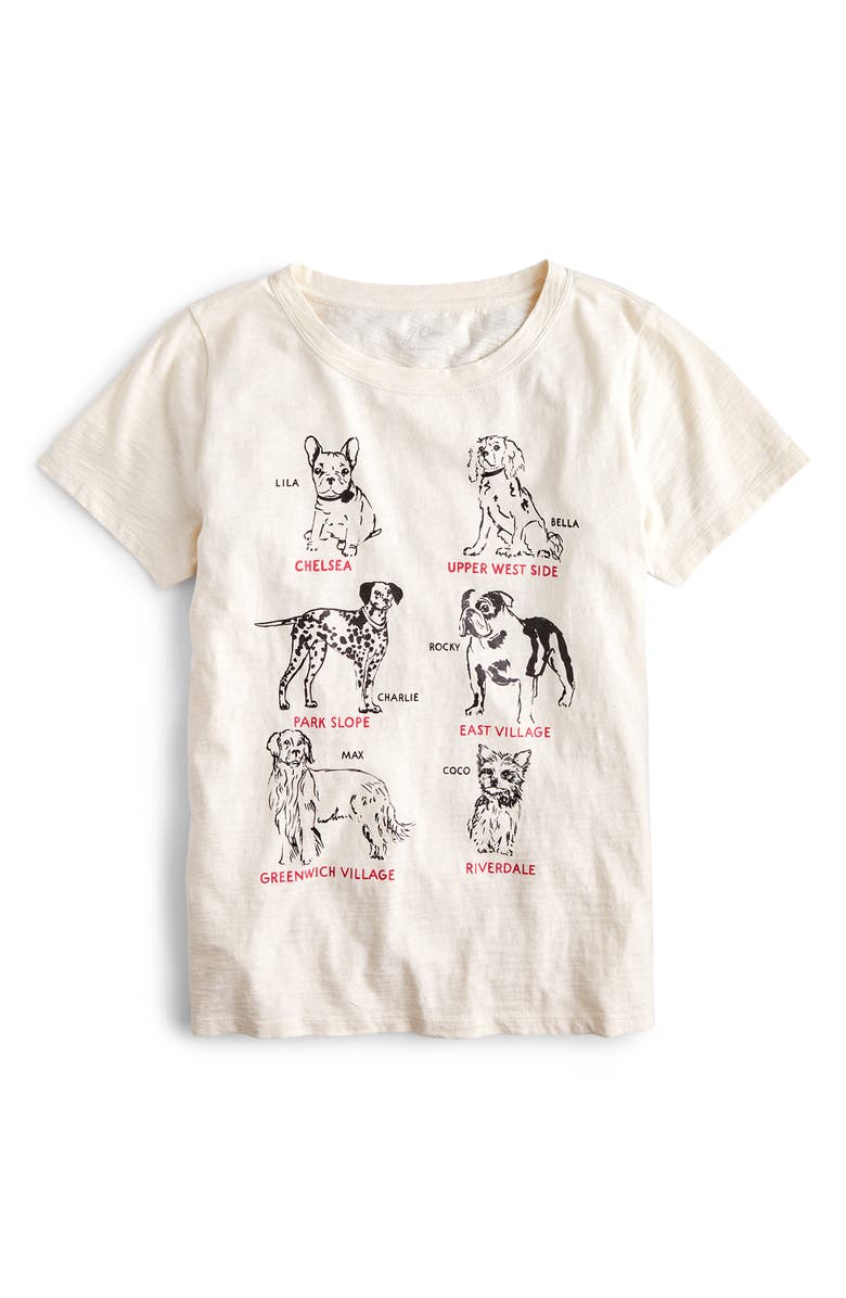 J.Crew City Dogs Slub Cotton Tee, Alternate, color,