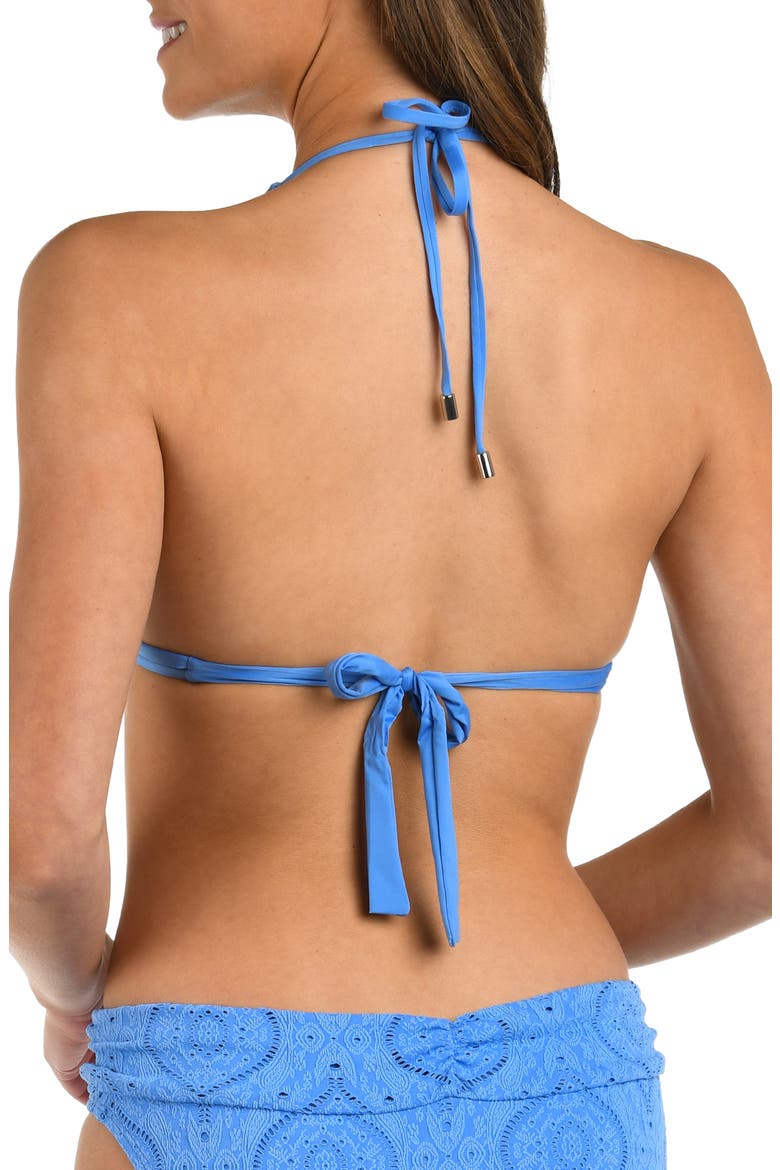 Mantra Medallion Halter Neck Bikini Top, Alternate, color, CHAMBRAY