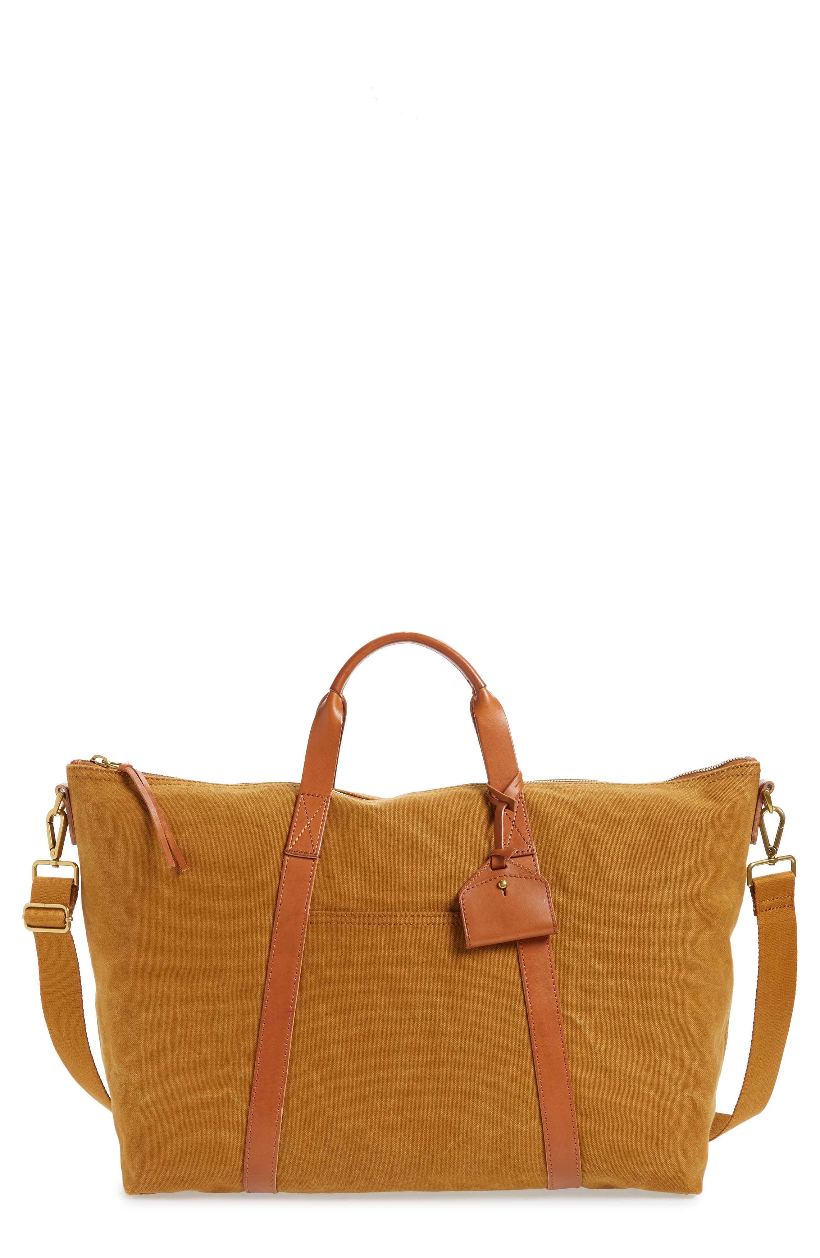 Canvas Weekend Bag, Main, color, ACORN