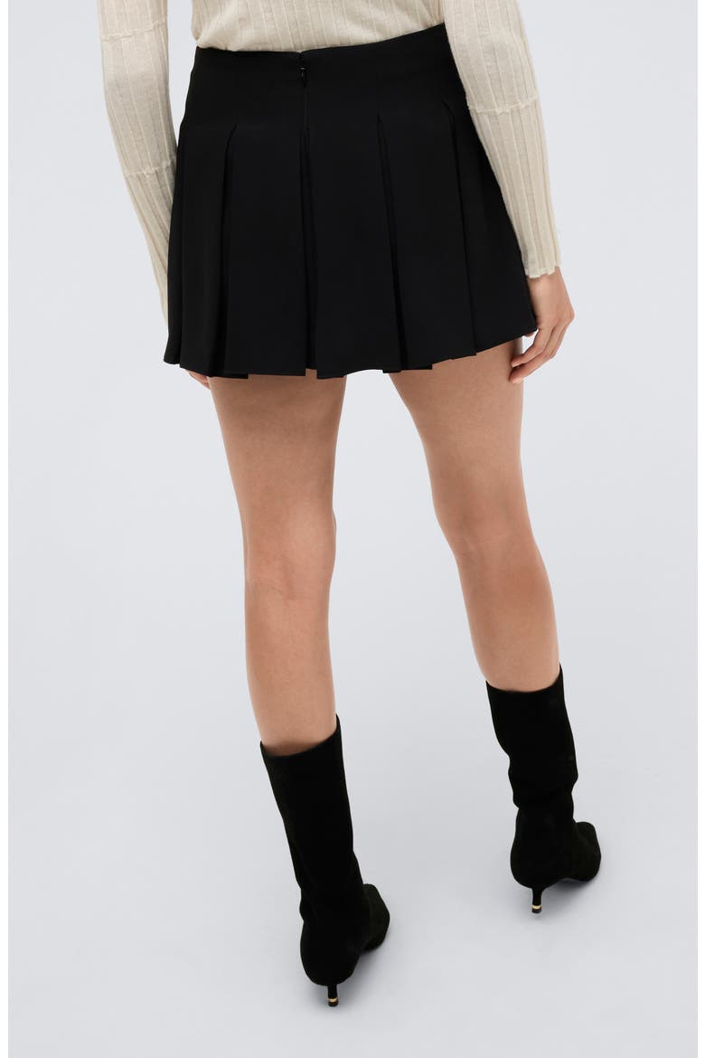 Box Pleat Miniskirt, Alternate, color, BLACK