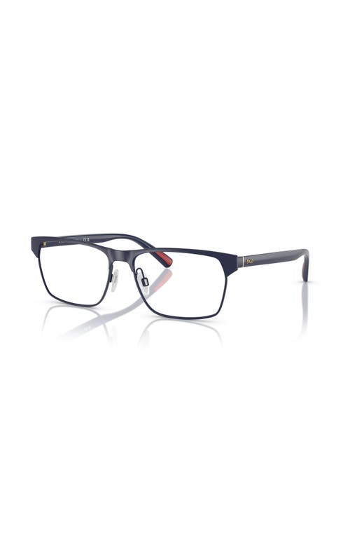 Polo Ralph Lauren 57mm Rectangle Optical Glasses In Blue