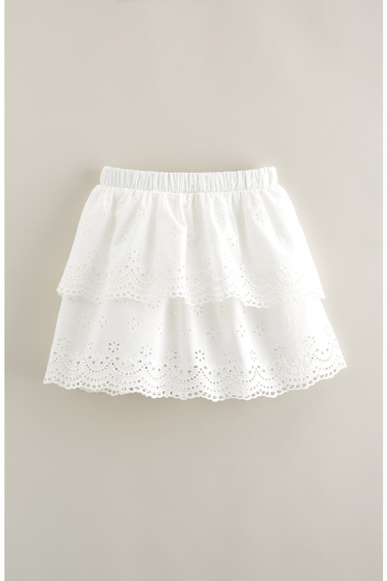 Kids' Eyelet Tiered Skort, Main, color, WHITE