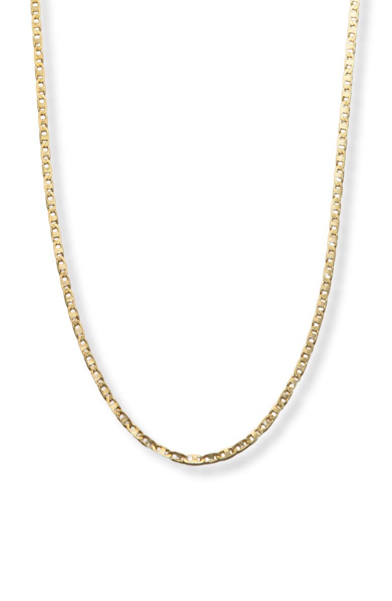 Argento Vivo Sterling Silver Flat Cable Chain Necklace, Main, color, Gold