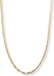 Argento Vivo Sterling Silver Flat Cable Chain Necklace