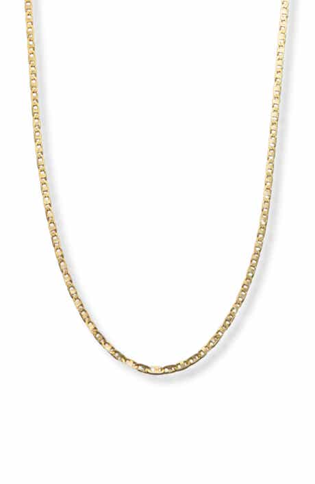 Argento Vivo Sterling Silver Flat Cable Chain Necklace