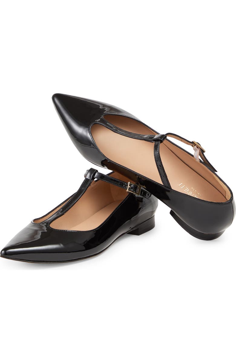 LK Bennett Drew T-Bar Pointed Toe Flat, Alternate, color, Black