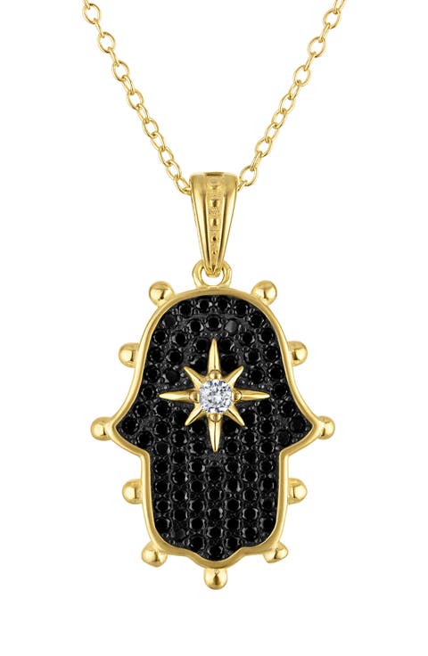 Cubic Zirconia Hamsa Pendant Necklace