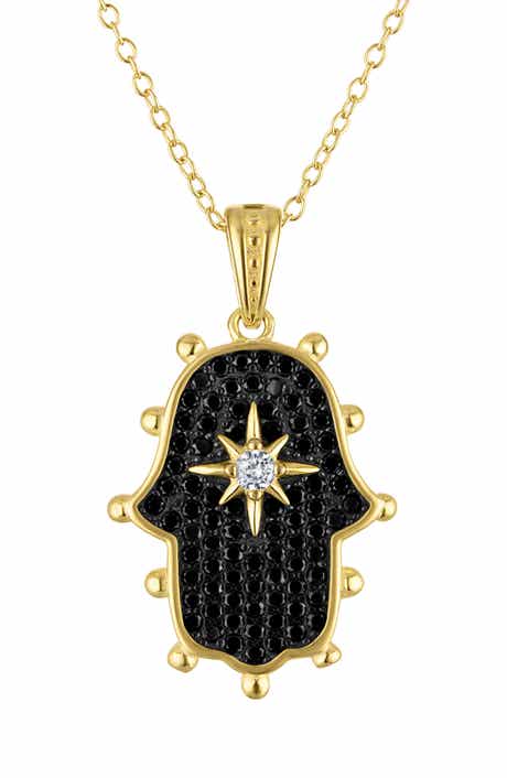 FZN Cubic Zirconia Hamsa Pendant Necklace