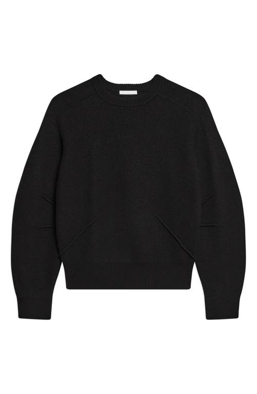 Helmut Lang Boiled Merino Wool Crewneck Sweater In Black