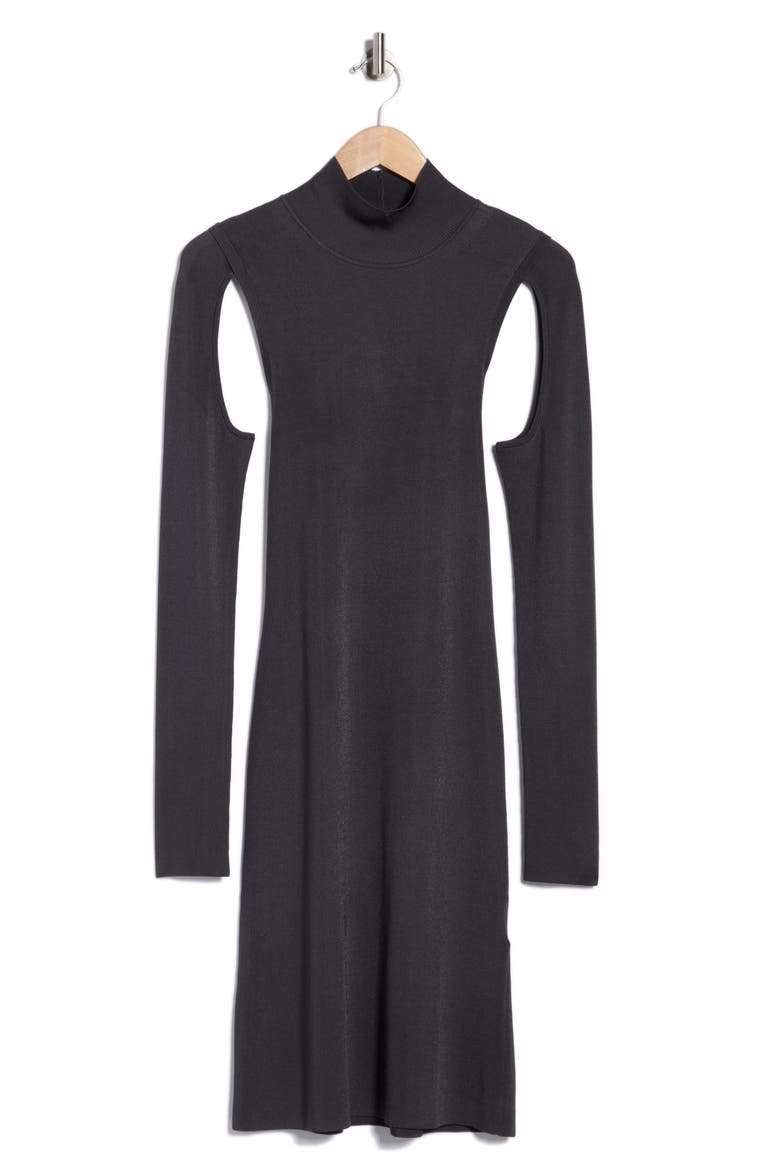Mock Neck Long Sleeve Cutout Dress, Alternate, color, GRAPHITE
