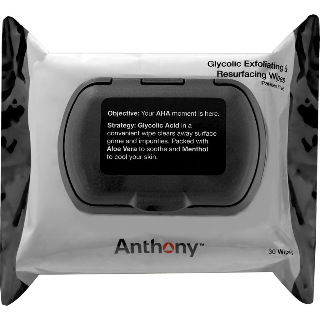 Anthony ™ Glycolic Exfoliating & Resurfacing Wipes In Black