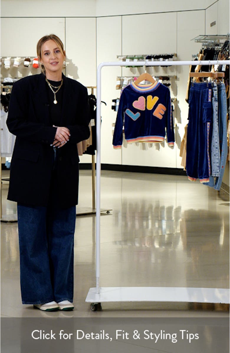 Kids' 3D Love Velour Sweatshirt with Faux Fur Appliqué, sales video thumbnail