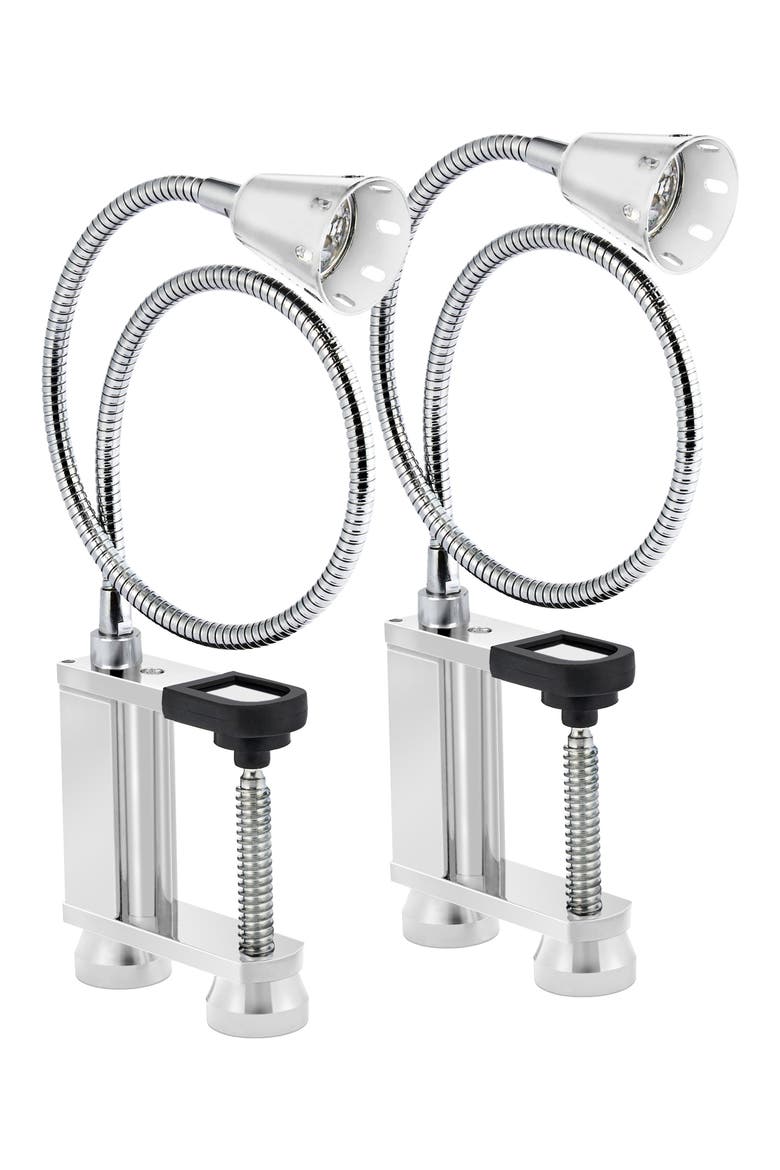 Set of 2 LED BBQ Grill Lights, Main, color, BLACK