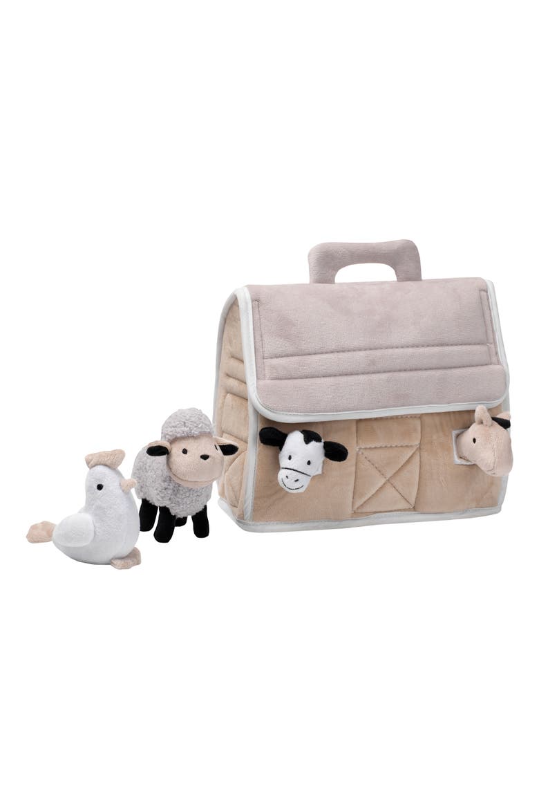 Baby Farm Plush Barn with 4 Stuffed Animals Toy, Main, color, Taupe