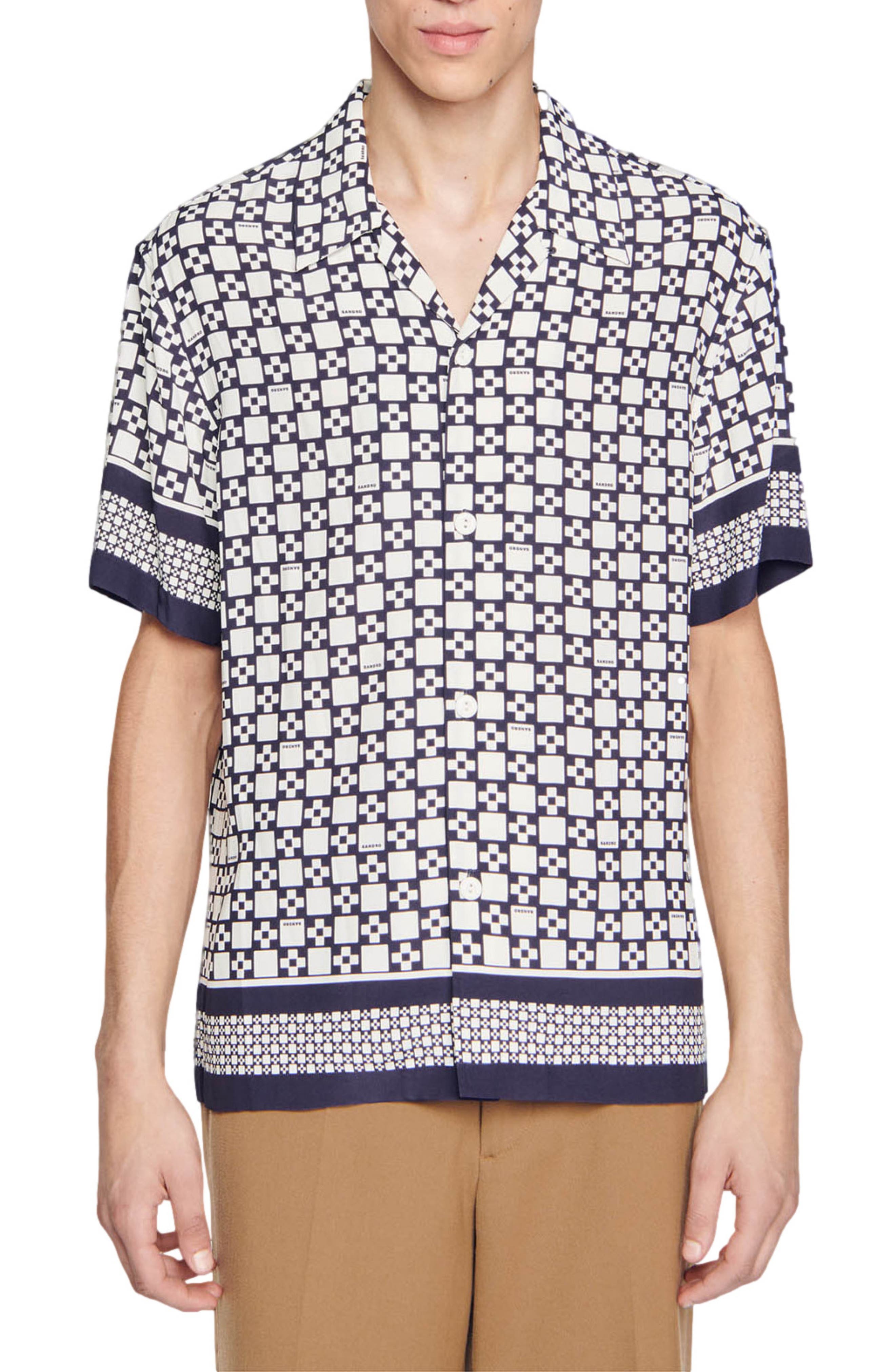SANDRO Square Cross short-sleeved shirt (Men) | Nordstrom