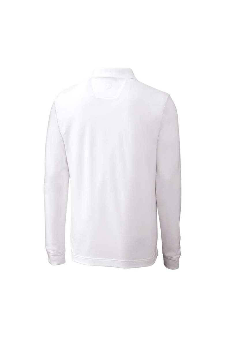 Men's Cutter & Buck White Green Bay Packers Advantage Tri-Blend Pique Long Sleeve Throwback Polo, Alternate, color, White