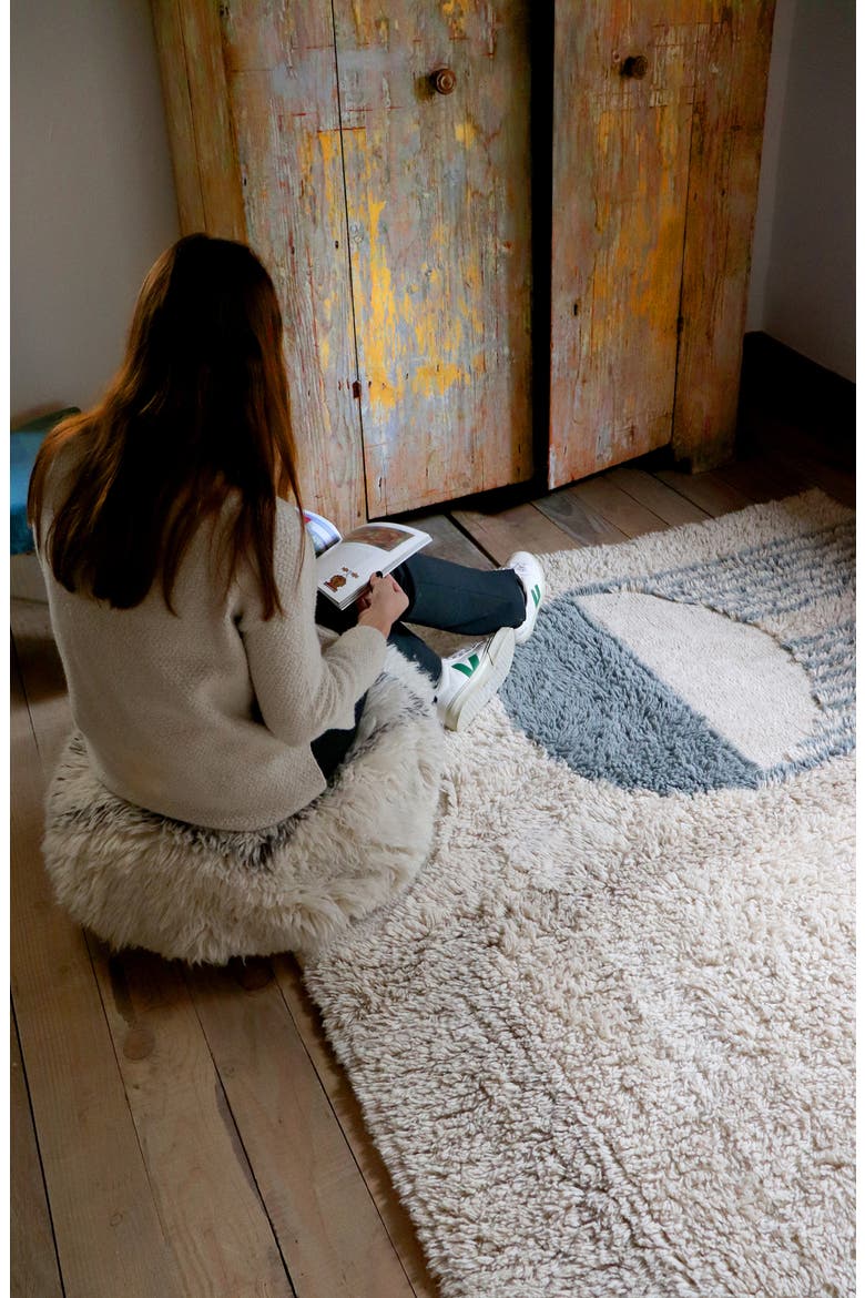 Berber Soul Washable Wool Pouf, Alternate, color, GREEN TONES