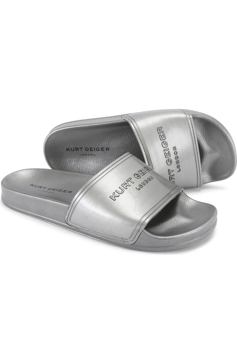 Kurt Geiger London Pool Slide Sandal, Alternate, color, Silver