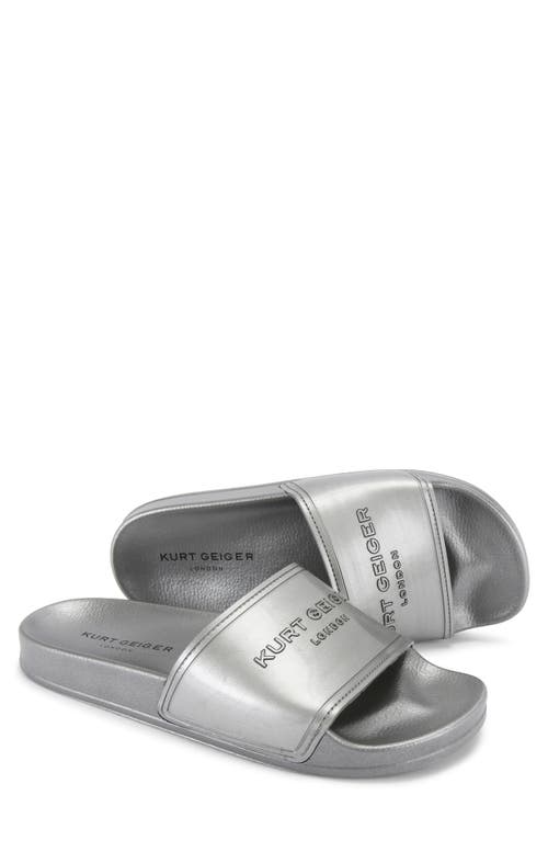 Kurt Geiger London Pool Slide Sandal In Silver
