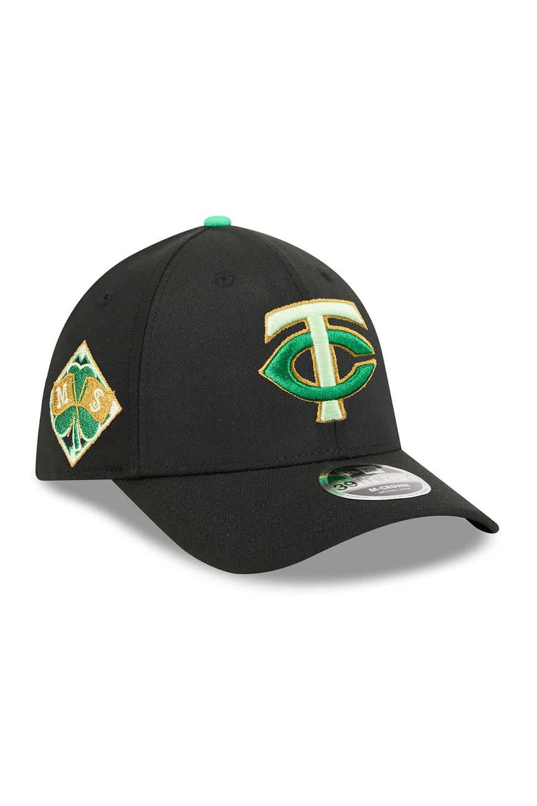 Men's New Era  Black Minnesota Twins 2026 St. Patrick's Day 39THIRTY Flex Hat, Main, color, Black
