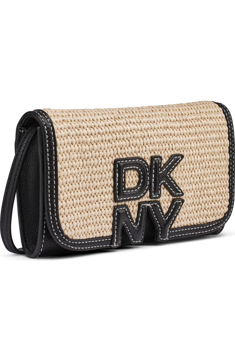 DKNY Nicole Wallet On A String, Alternate, color, Natural/Black