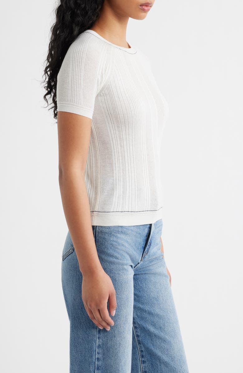 rag & bone Teresa Rib T-Shirt, Alternate, color, Ivory