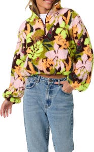 O'Neill Kacey High Pile Floral Half Zip Jacket