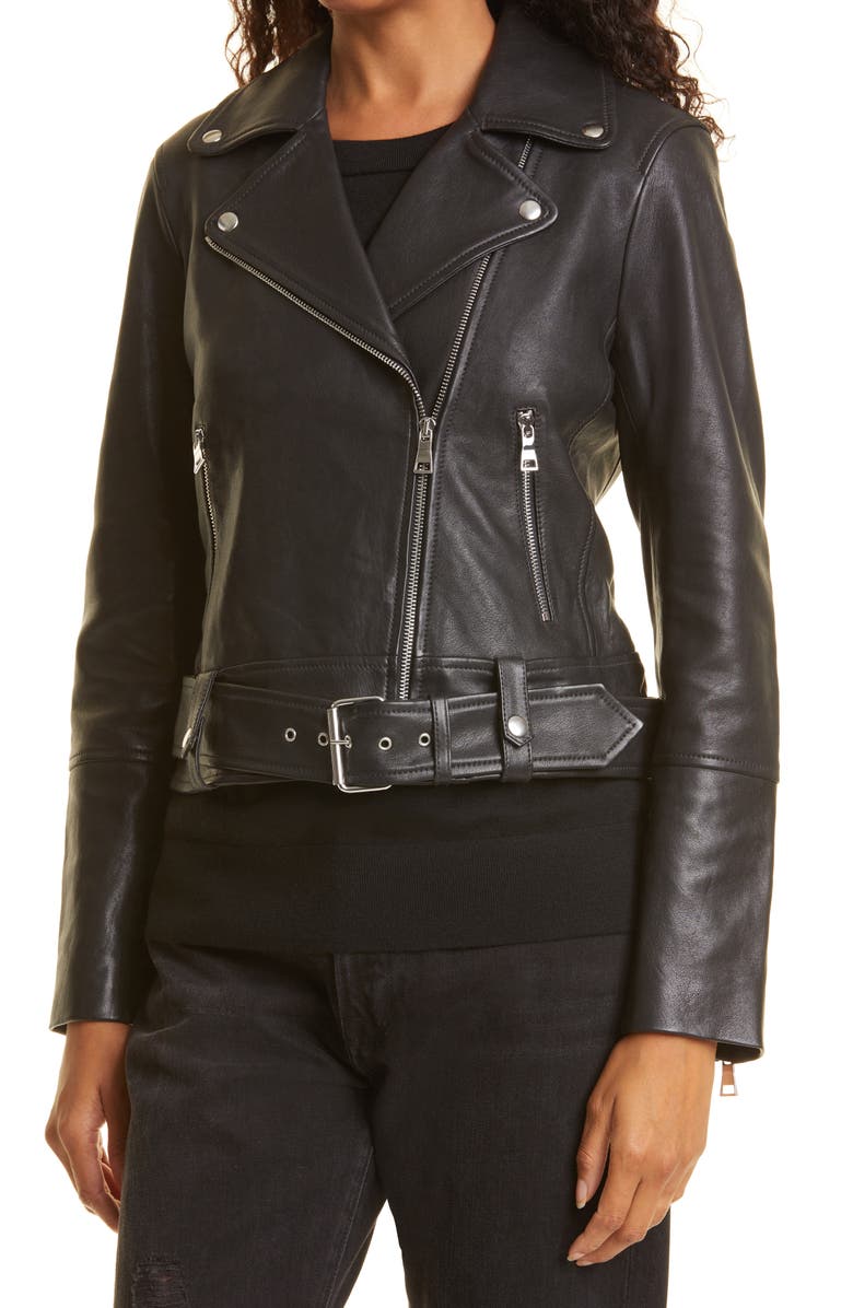 Club Monaco Classic Leather Moto Jacket, Alternate, color, 