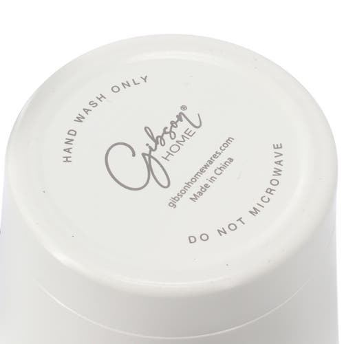 Gibson Home Marina 18oz Stainless Steel Thermal Tumbler With Acrylic Lid In White