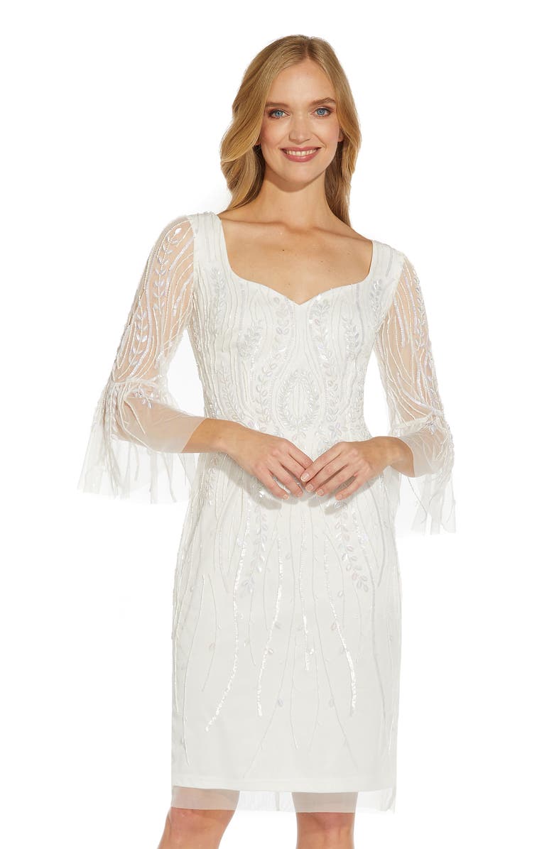 Adrianna Papell Beaded Cocktail Dress, Alternate, color, 