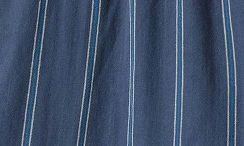 Brixton Wandering Stripe Cotton Shorts In Blue