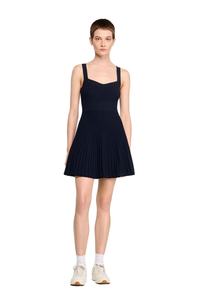 SANDRO Short knit dress, Main, color, Navy Blue