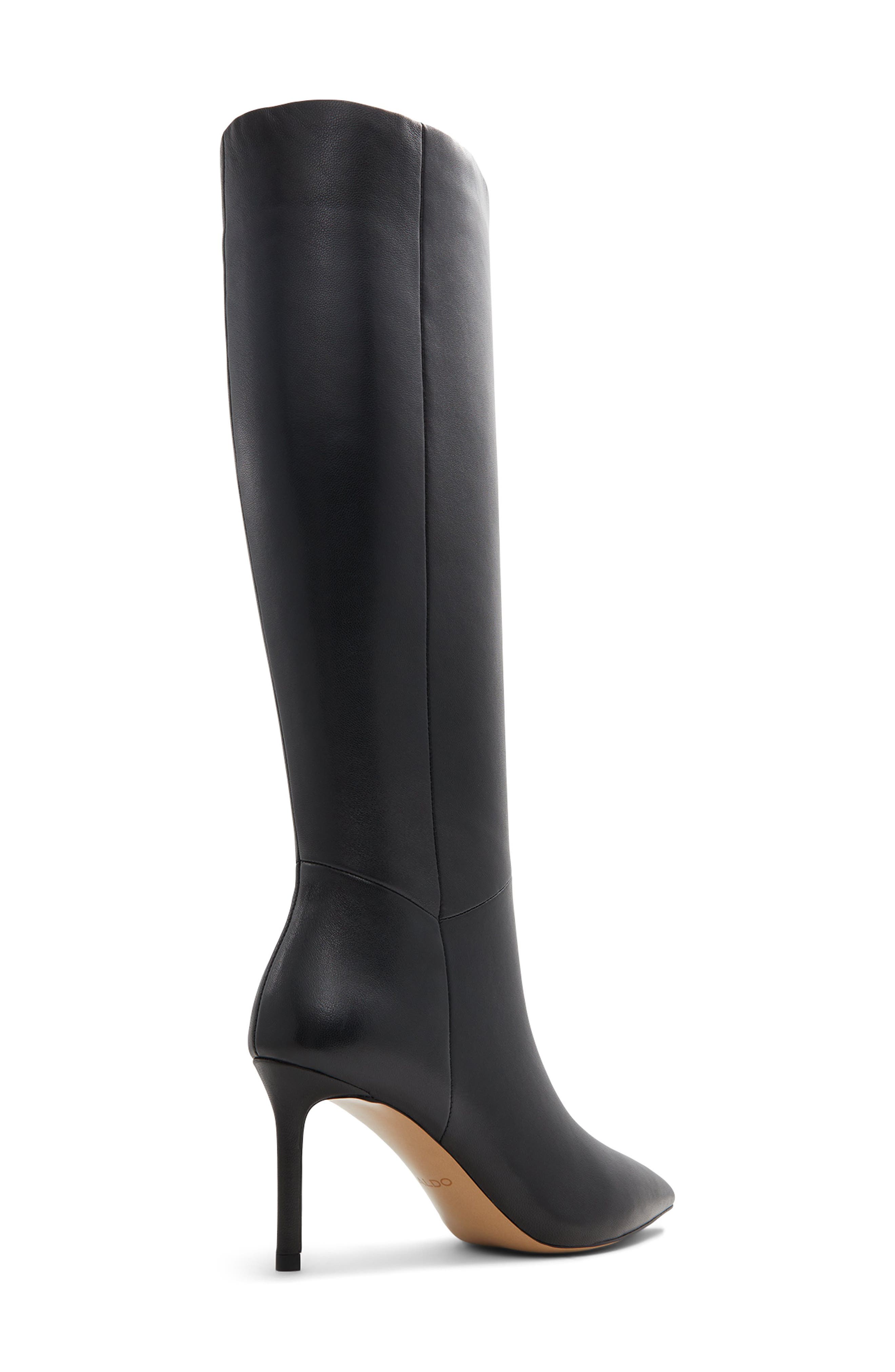 ALDO Laroche Pointed Toe Knee High Boot, Alternate, color, Black