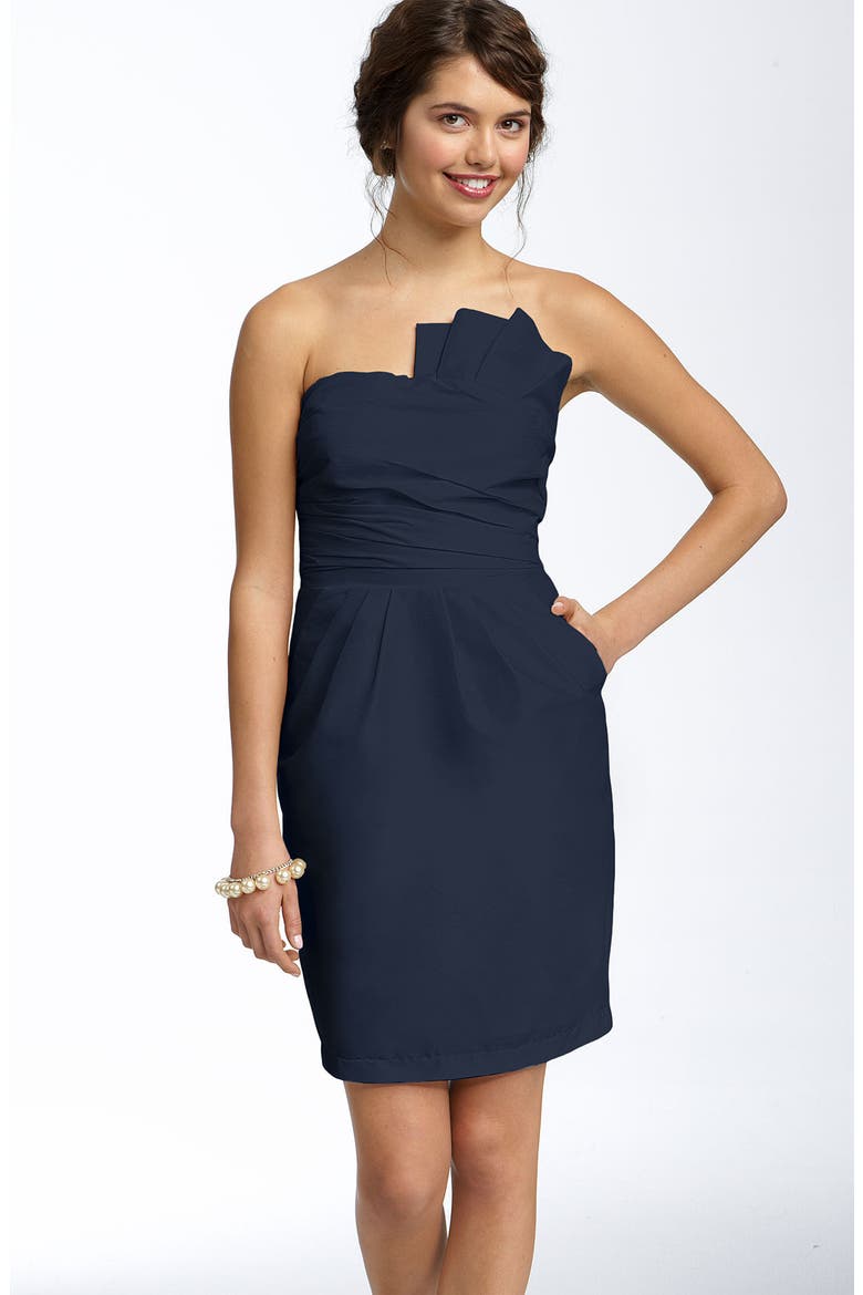 Ruby Rox Shantung Origami Dress, Main, color, NAVY