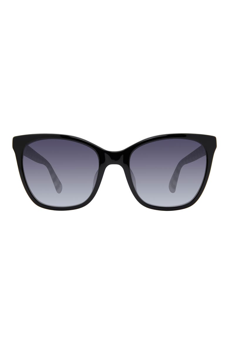 desi 55mm gradient cat eye sunglasses, Main, color, BLACK