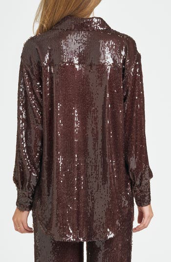 Find Your Light Sequin Button-Up Shirt