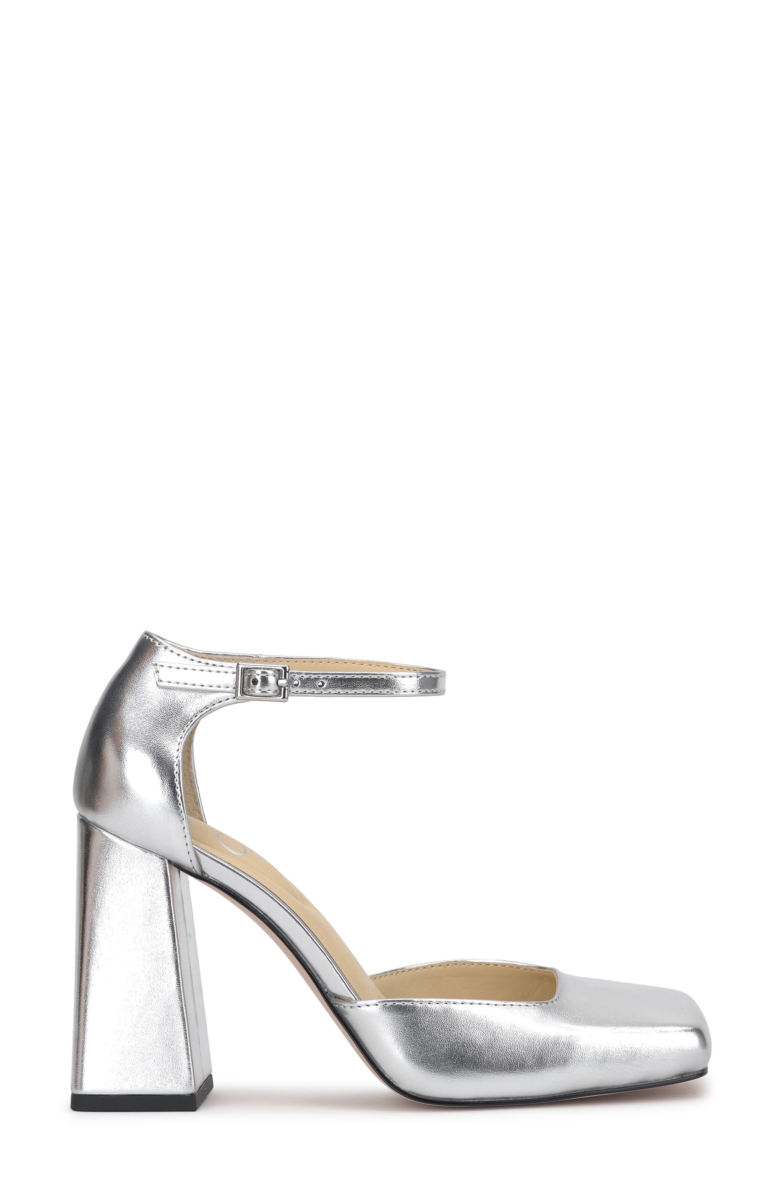 Lollah Ankle Strap Pump, Alternate, color, SILVER