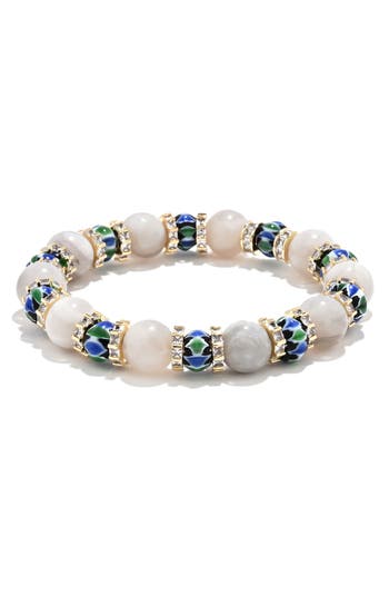 Eye Candy Los Angeles Liam Stretch Bracelet With Golden Spacers In Multi