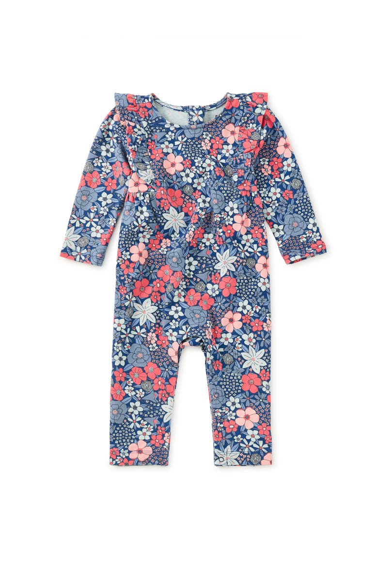 Ruffle Shoulder Baby Romper, Main, color, Chelsea Garden Floral