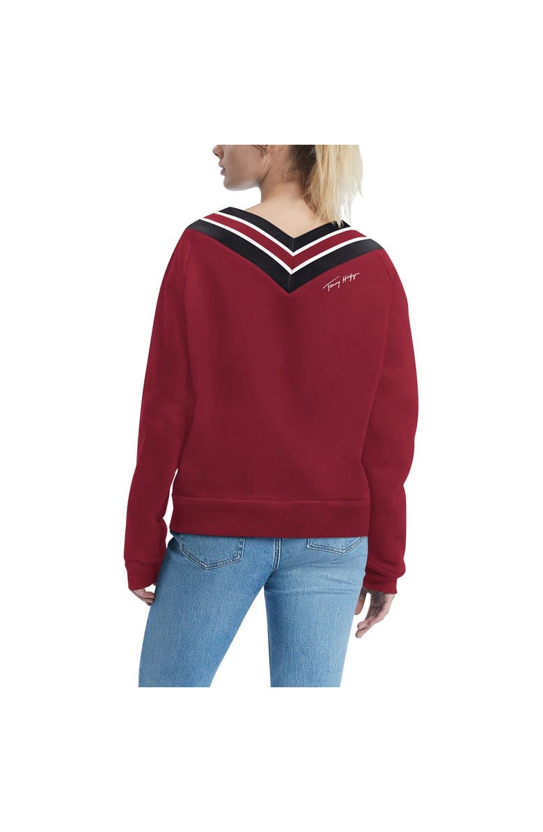 Tommy Hilfiger Women's Tommy Hilfiger Cardinal Arizona Cardinals Heidi V-Neck Pullover Sweatshirt, Alternate, color, Cardinal