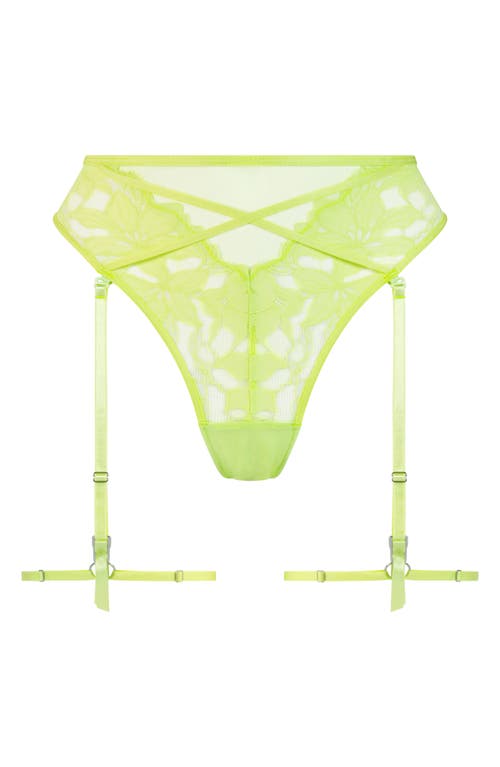 HUNKEMOLLER HUNKEMÖLLER INGRID HIGH WAIST MESH & LACE PANTIES WITH GARTER STRAPS 