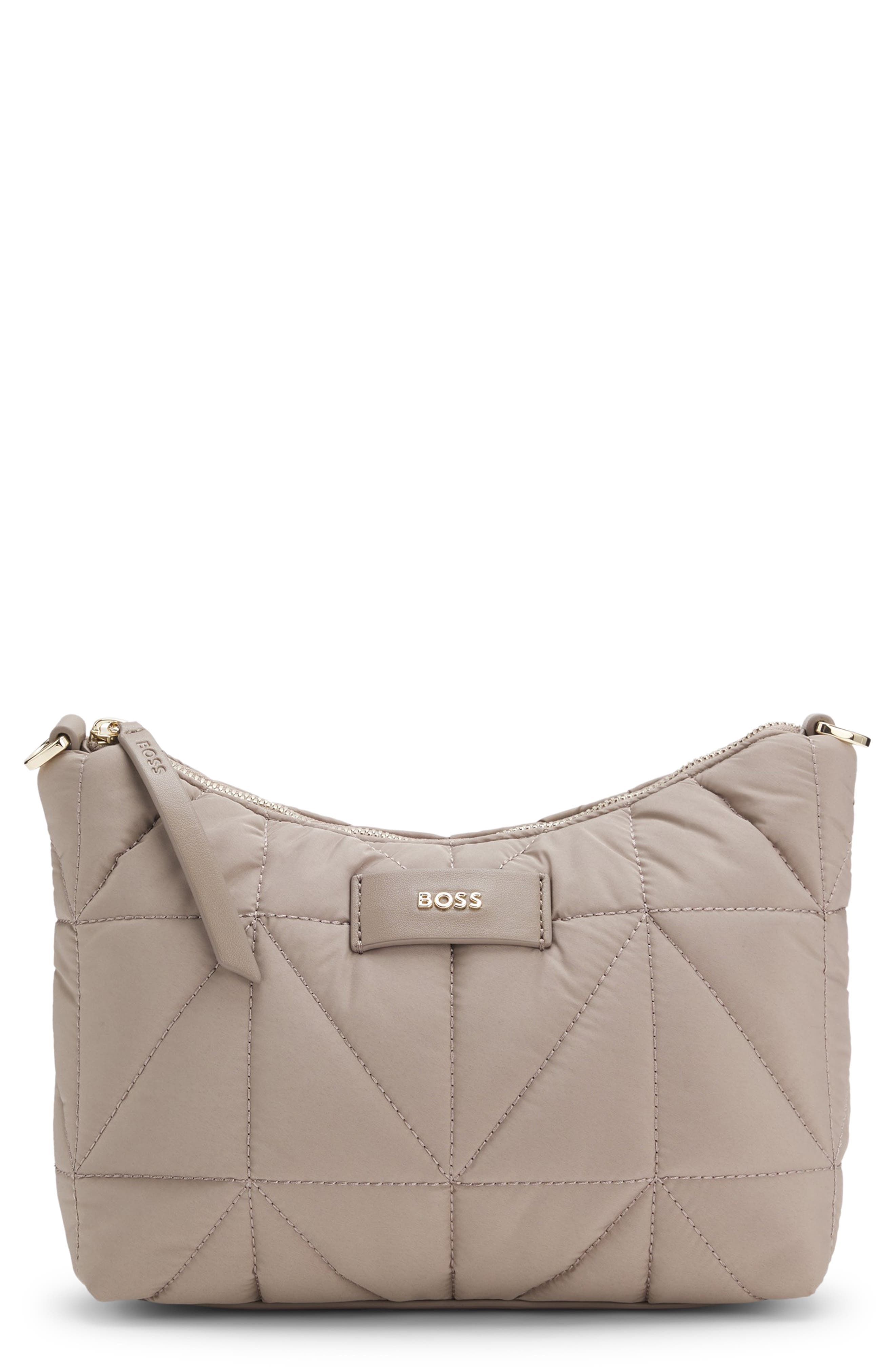HUGO Palmah Quilted Crossbody Bag, Main, color, Open Brown