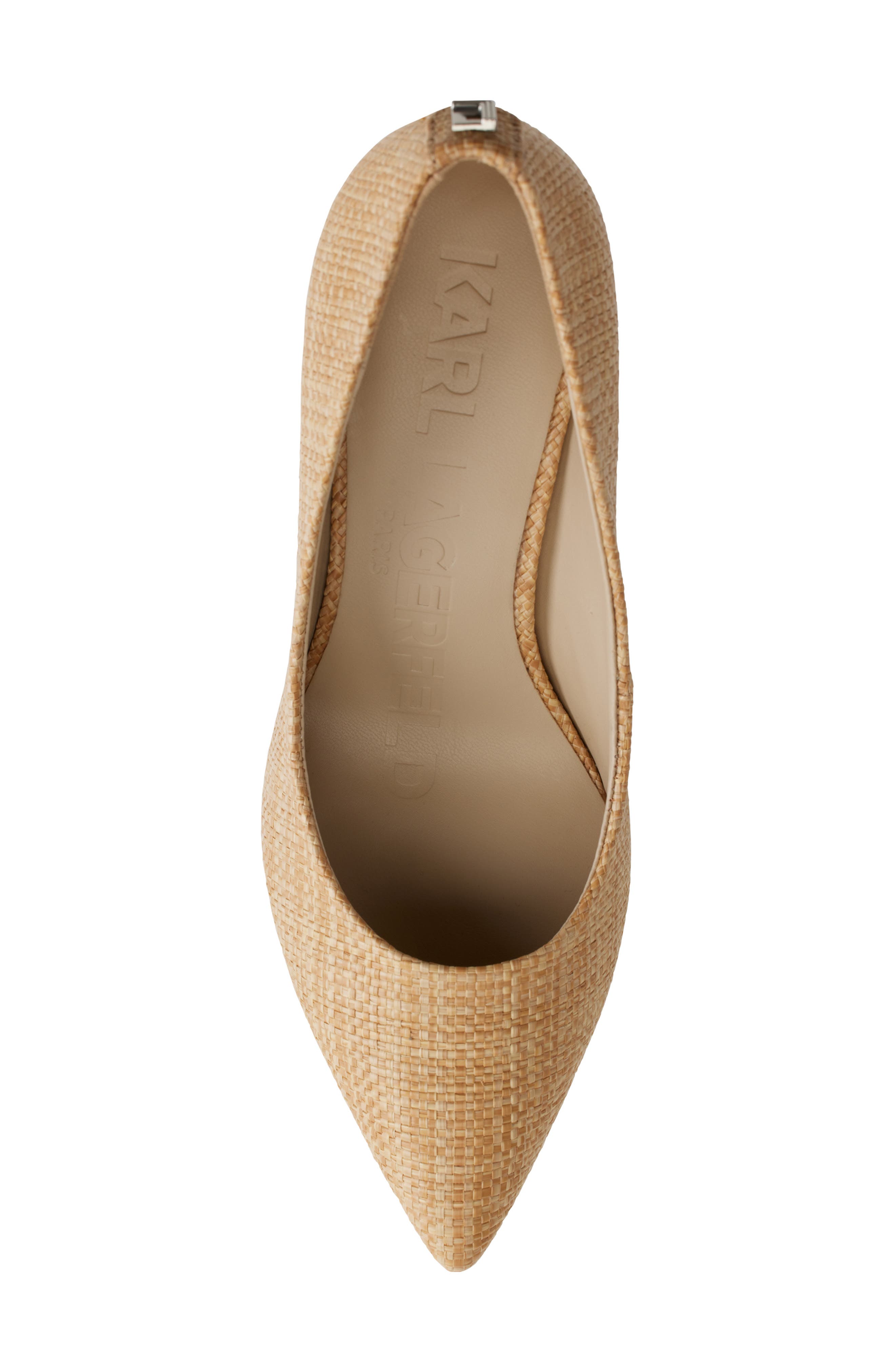 KARL LAGERFELD PARIS Royale Pointed Toe Pump, Alternate, color, Natural