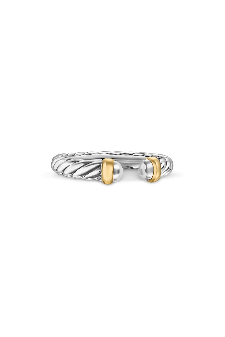 Petite Cable Ring in Sterling Silver with 14K Yellow Gold, Alternate, color, STERLING SILVER/ GOLD