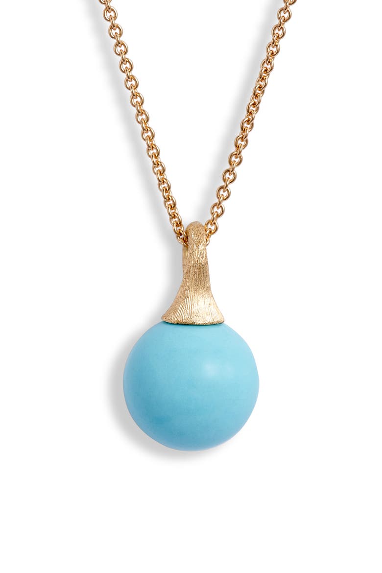 Africa Boule 18K Yellow Gold Semiprecious Pendant Necklace, Main, color, TURQUOISE/ YELLOW GOLD