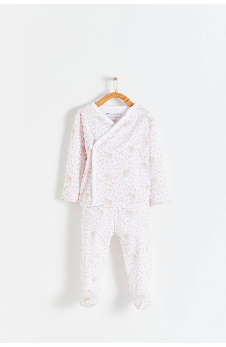 Babycottons Premium Peruvian Pima Cotton Tika Kimono & Pants Set for Infant, Main, color, 