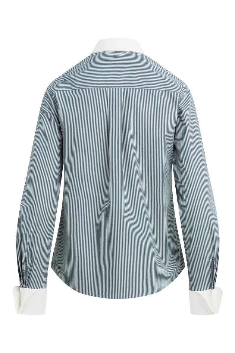 The Cuffed Statement Button-Up Shirt, Alternate, color, CHARCOAL STRIPE
