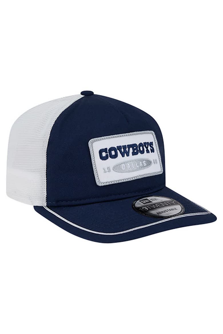 Men's New Era Navy/White Dallas Cowboys Patch 19TWENTY Adjustable Hat, Alternate, color, Navy